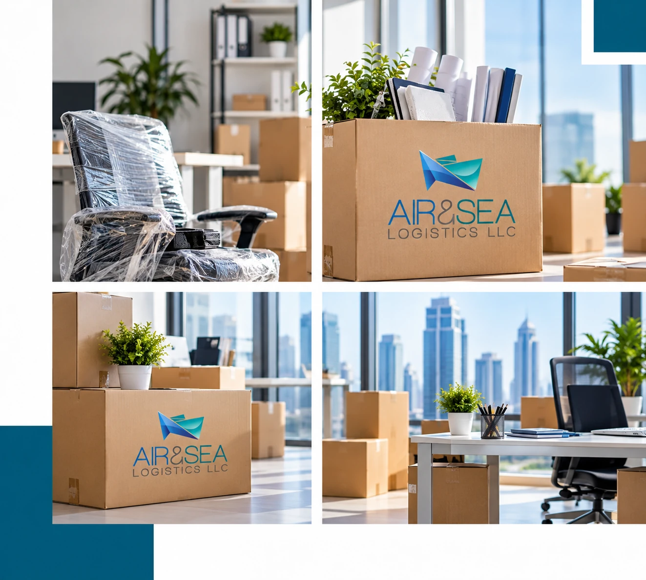 Air & Sea Logistics team coordinating a corporate office relocation in Dubai